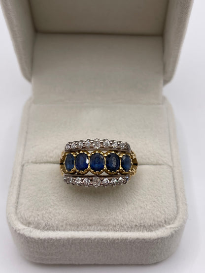 18ct gold sapphire and diamond ring