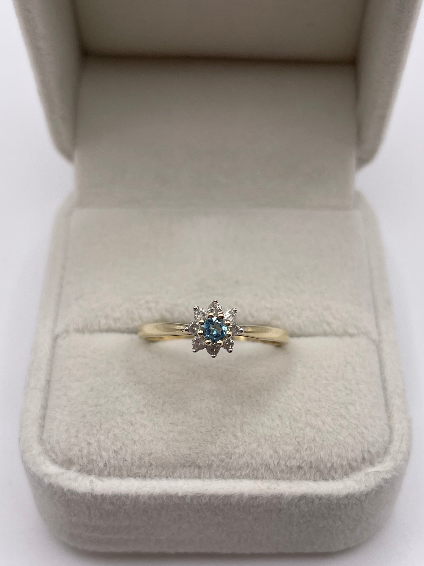 9ct gold topaz and diamond ring