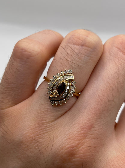14ct gold ruby and diamond ring