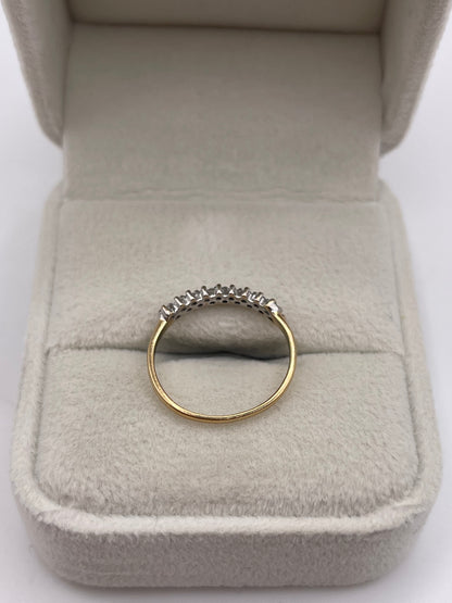 9ct gold emerald and diamond ring