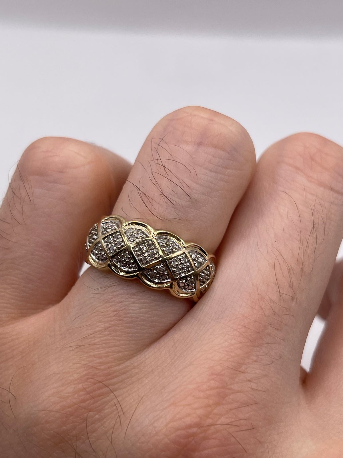 9ct gold diamond cluster ring