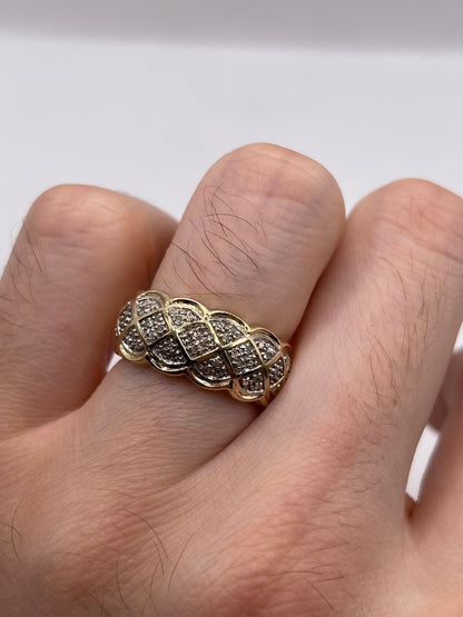 9ct gold diamond cluster ring