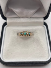 Load image into Gallery viewer, 9ct rose gold turquoise and pearl ring
