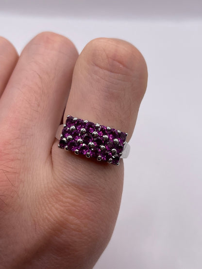 Silver garnet ring