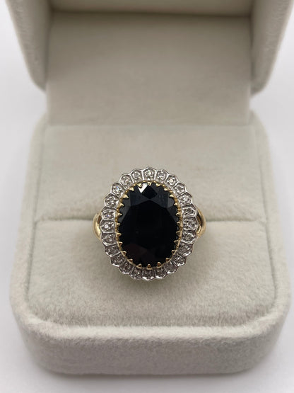 9ct gold sapphire and diamond ring