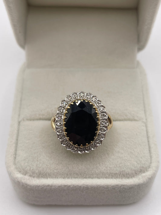 9ct gold sapphire and diamond ring