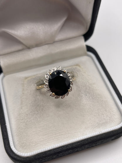 9ct gold sapphire and diamond ring