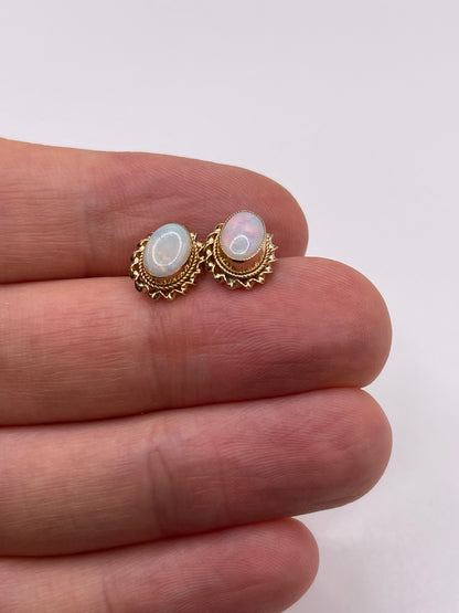 9ct gold opal earrings