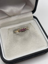 Load image into Gallery viewer, 9ct gold ruby and diamond ring
