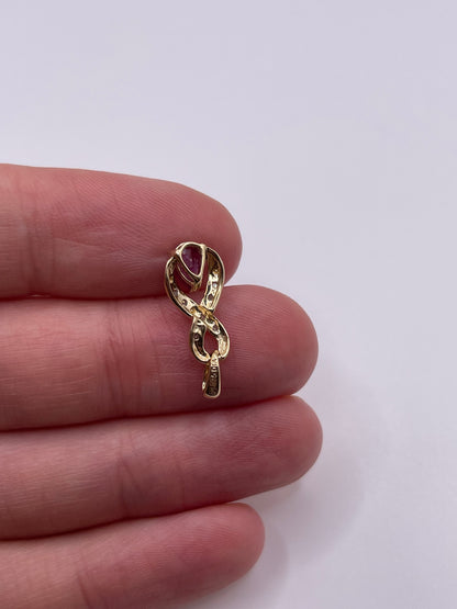 9ct gold ruby and diamond pendant