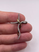 Load image into Gallery viewer, 9ct gold diamond cross pendant
