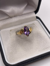 Load image into Gallery viewer, 9ct gold amethyst and diamond ring
