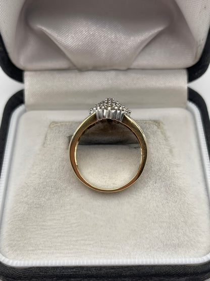 9ct gold 1ct diamond cluster ring