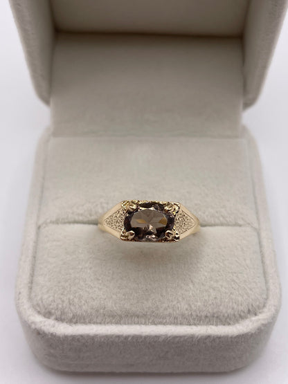 9ct gold Smokey quartz ring