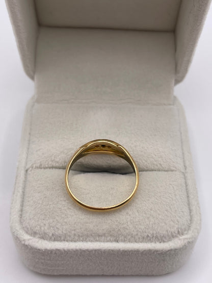Antique 18ct gold sapphire and pearl ring