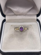 Load image into Gallery viewer, 9ct gold amethyst and diamond ring
