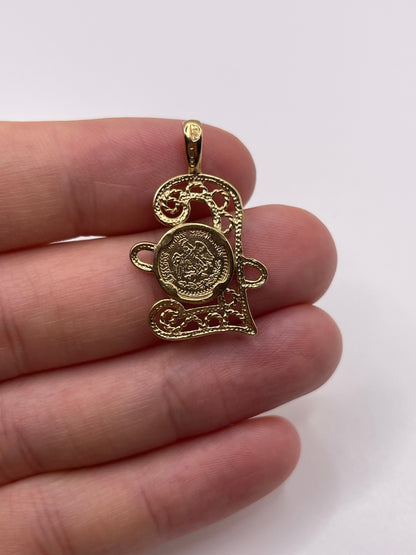 9ct gold coin pendant