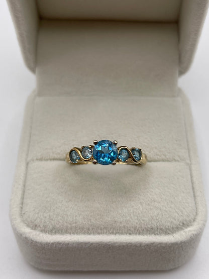 9ct gold blue topaz ring