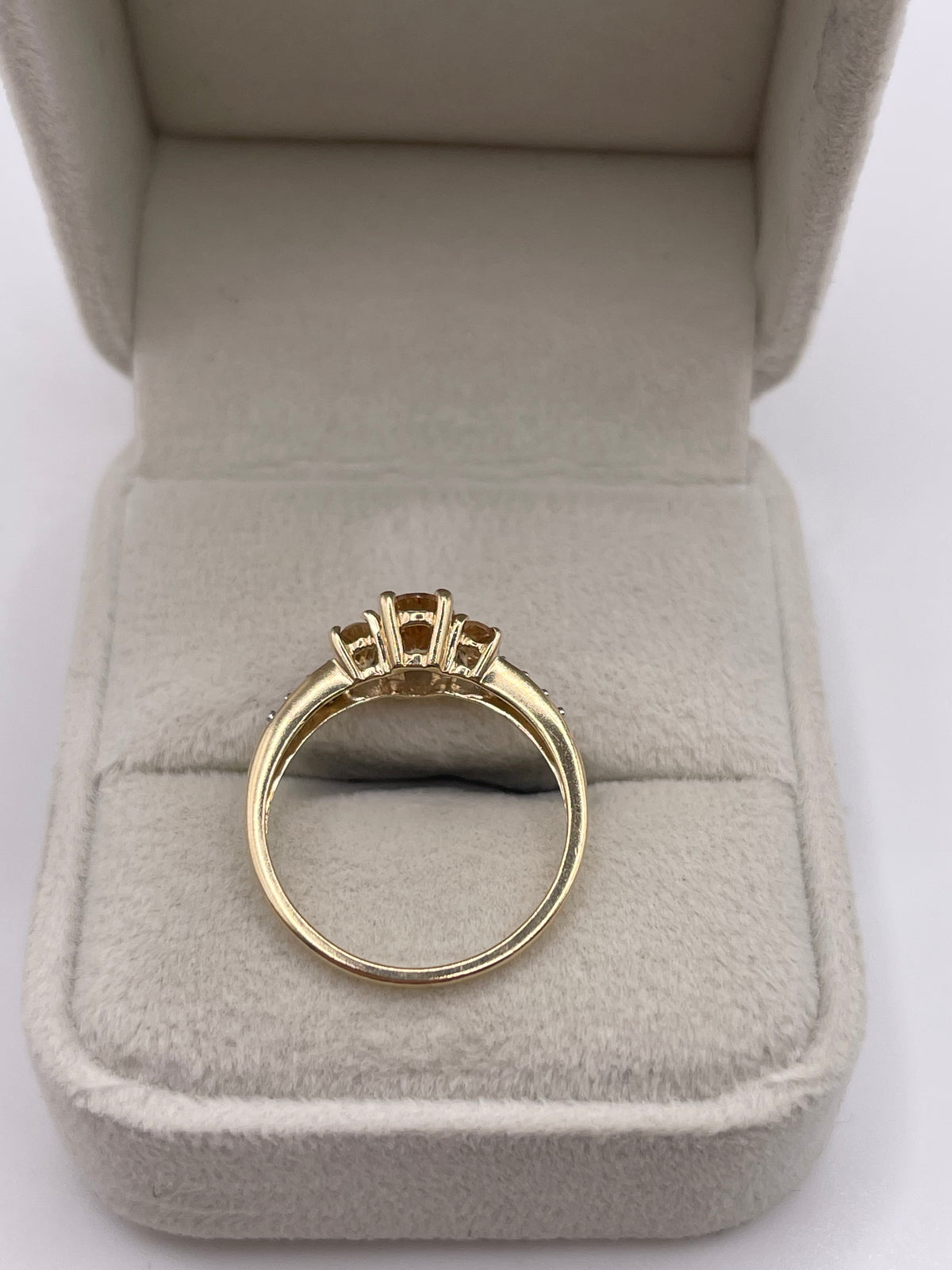9ct gold topaz and zircon ring