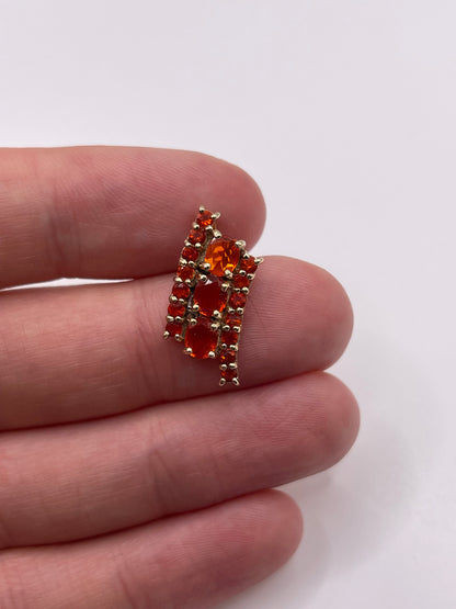 9ct gold fire opal pendant