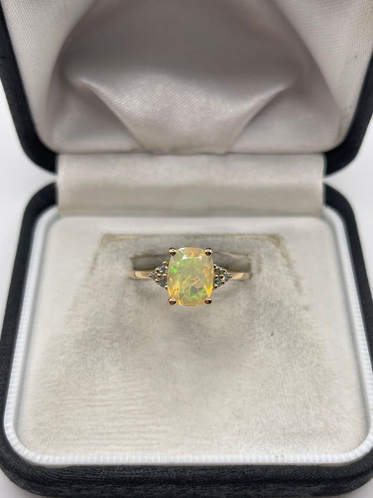 9ct gold opal and alexandrite ring