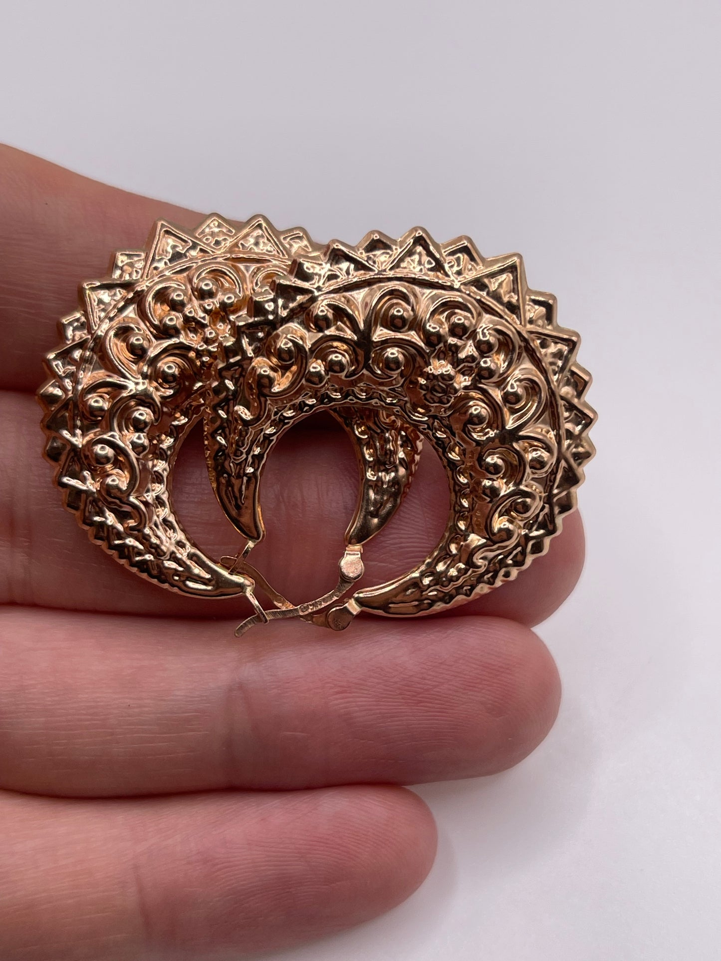 9ct rose gold creole earrings