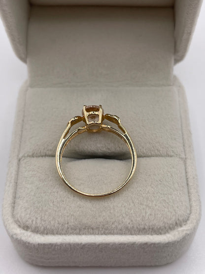 9ct gold morganite and diamond ring