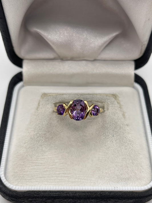 9ct gold amethyst ring