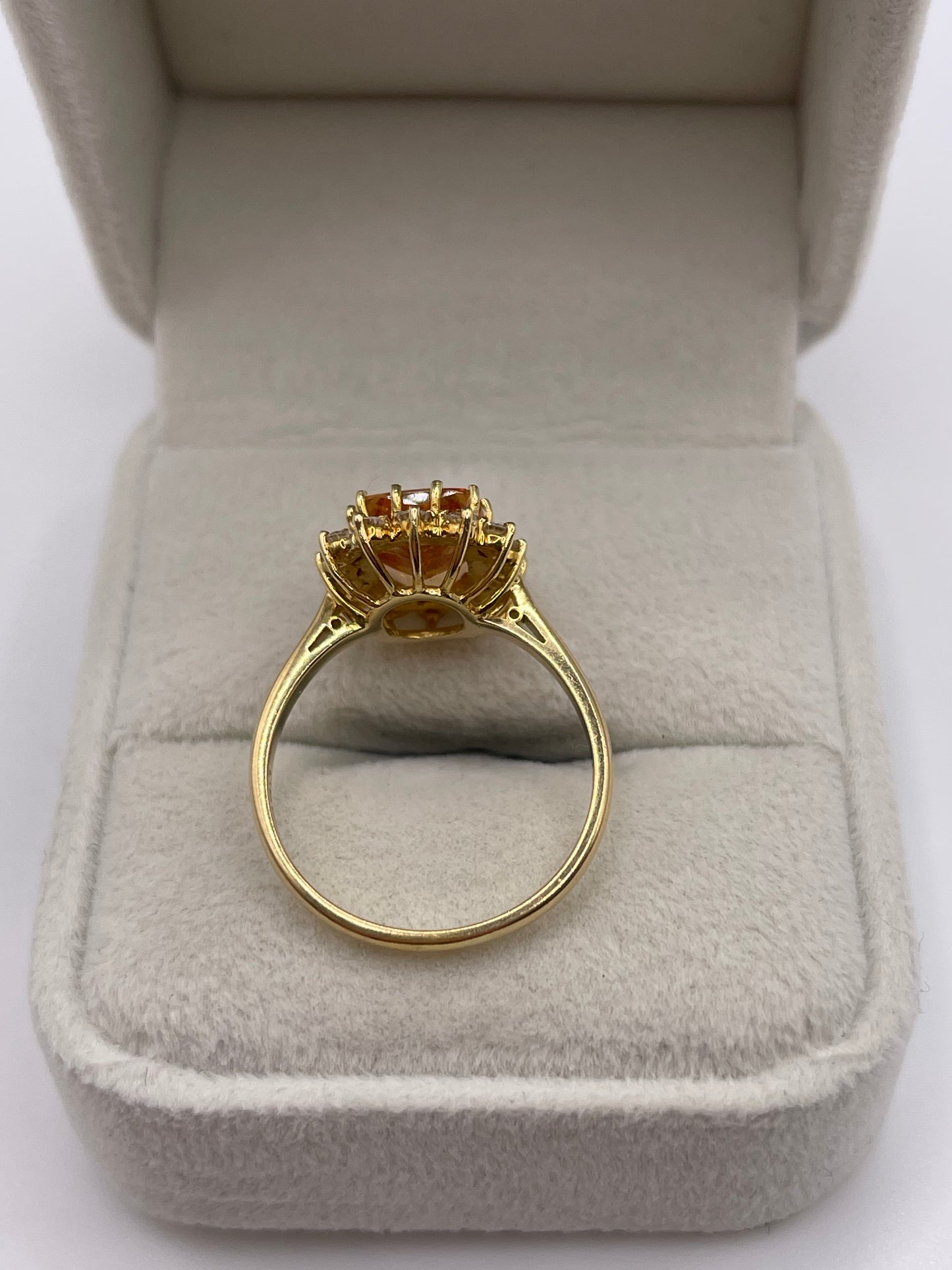 18ct gold imperial topaz and diamond ring