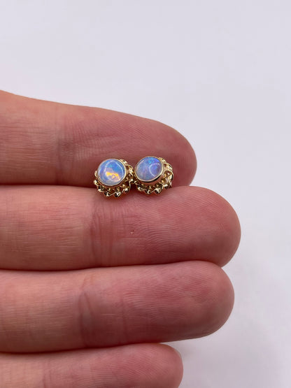 9ct gold opal earrings