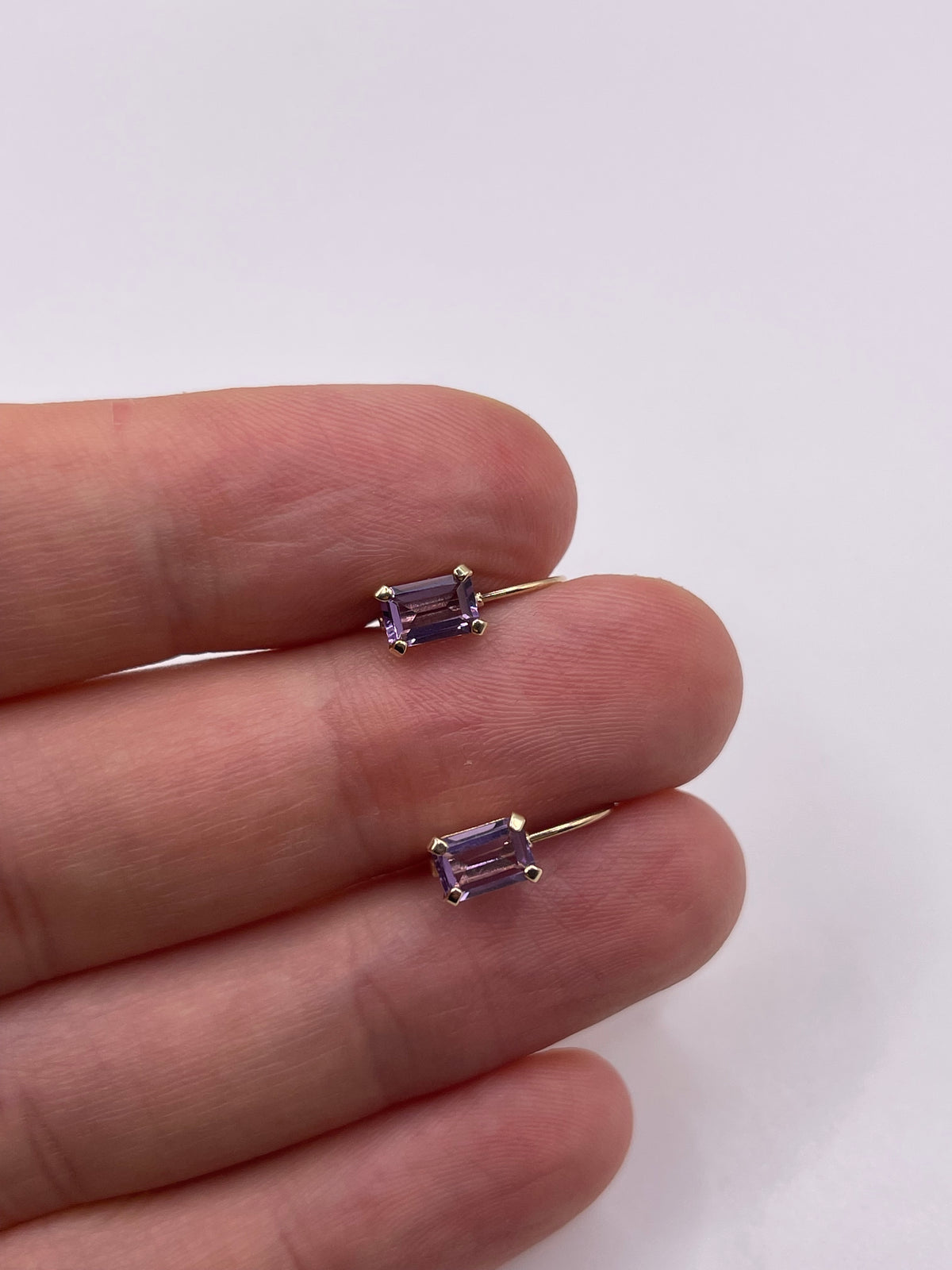 9ct gold amethyst earrings