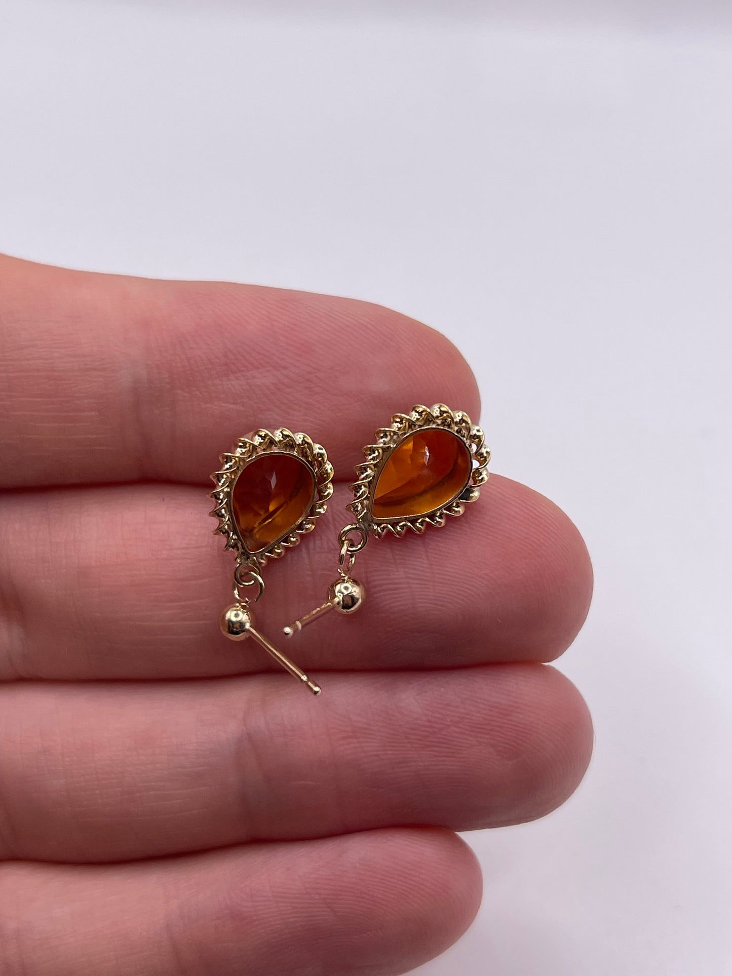 9ct gold fire opal earrings