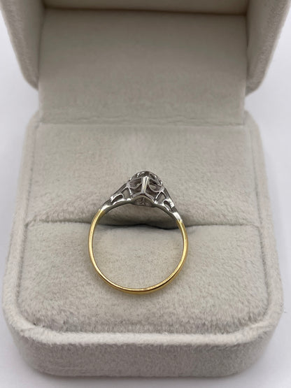 18ct gold platinum diamond ring
