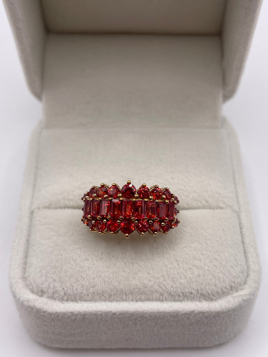 9ct gold quartz cluster ring
