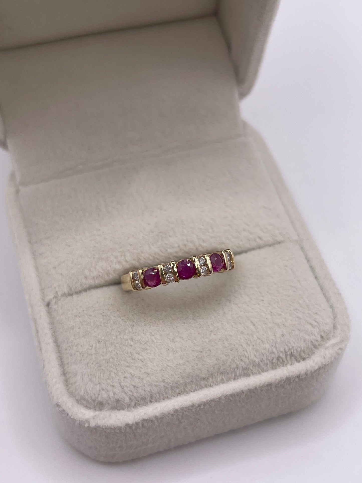 9ct gold ruby and diamond ring