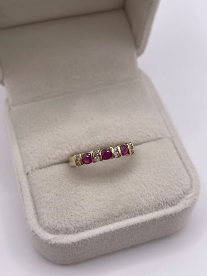 9ct gold ruby and diamond ring