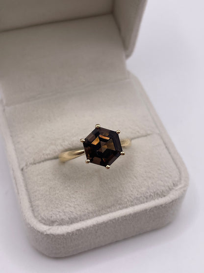 9ct gold Smokey quartz ring