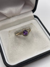 Load image into Gallery viewer, 9ct gold amethyst and diamond ring
