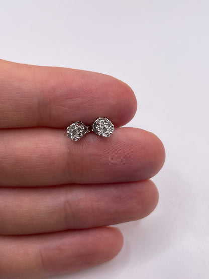 9ct white gold diamond earrings