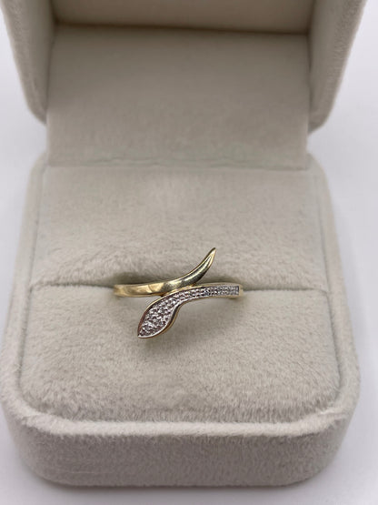 9ct gold diamond snake ring