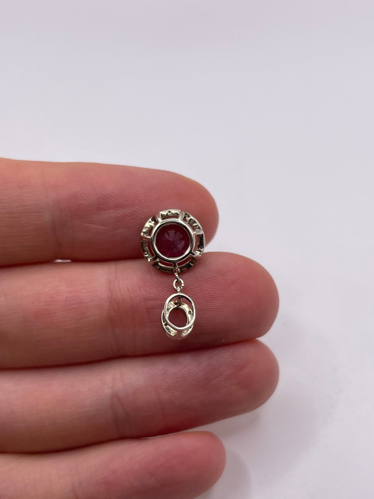9ct white gold ruby and diamond ring