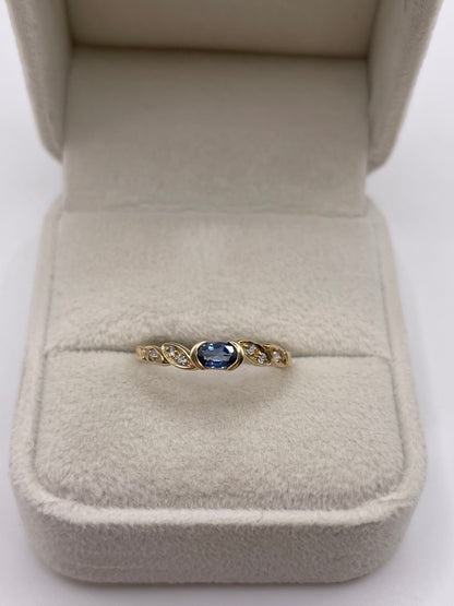 9ct gold kyanite, topaz and diamond ring