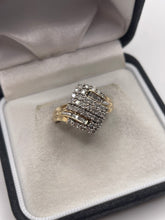 Load image into Gallery viewer, 9ct gold 1ct diamond cluster ring
