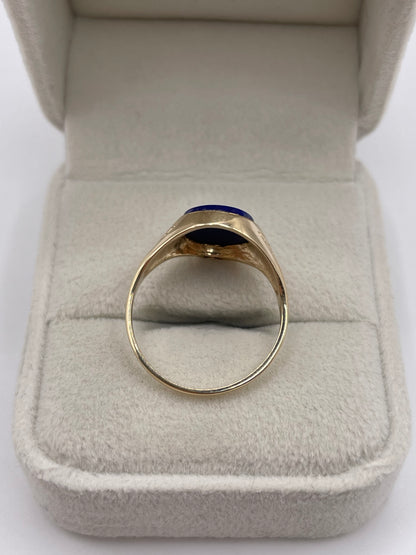9ct gold lapis lazuli signet ring