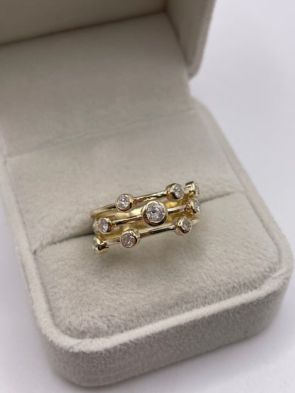 14ct gold diamond cluster ring