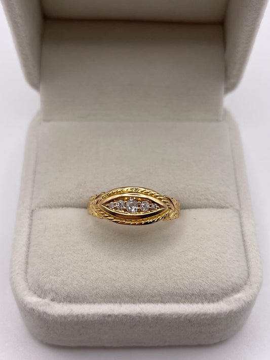 Antique 18ct gold one cut diamond ring