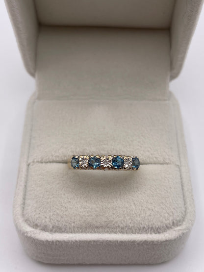 9ct gold topaz and diamond ring