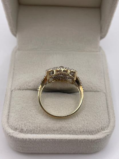 9ct gold diamond cluster ring