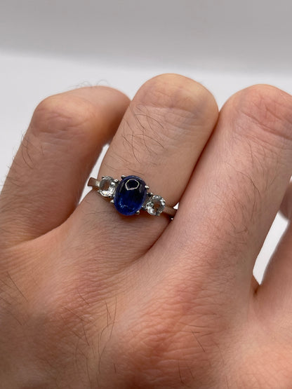 Silver kyanite ring