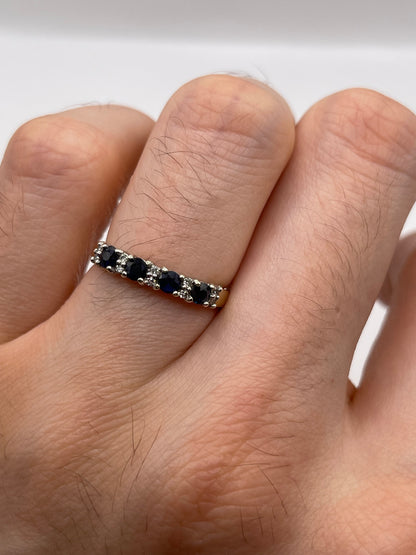 9ct gold sapphire and diamond ring